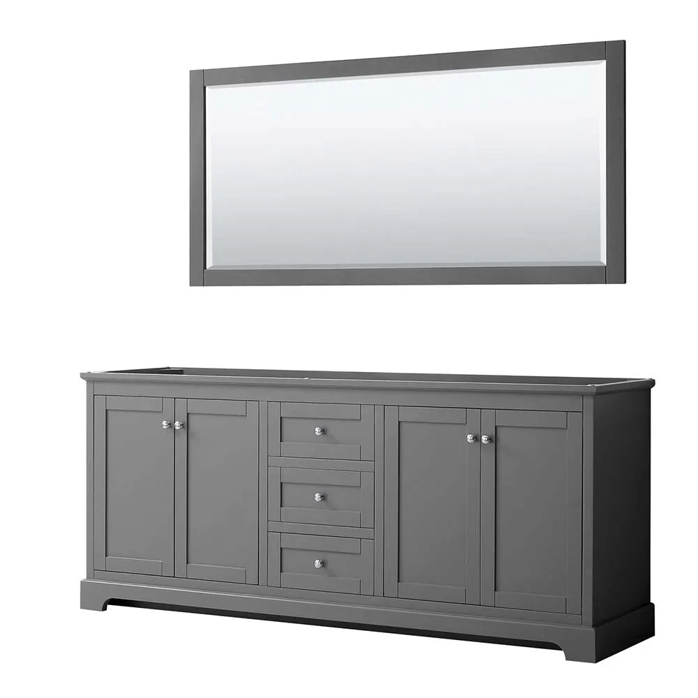 Avery 80 Inch Double Bathroom Vanity in Dark Gray
