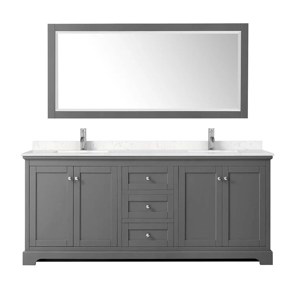 Avery 80 Inch Double Bathroom Vanity in Dark Gray