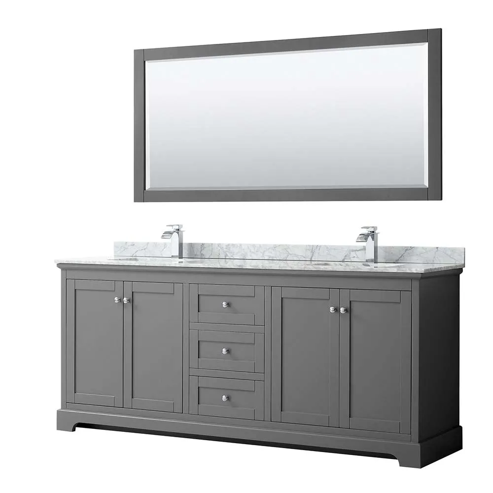 Avery 80 Inch Double Bathroom Vanity in Dark Gray