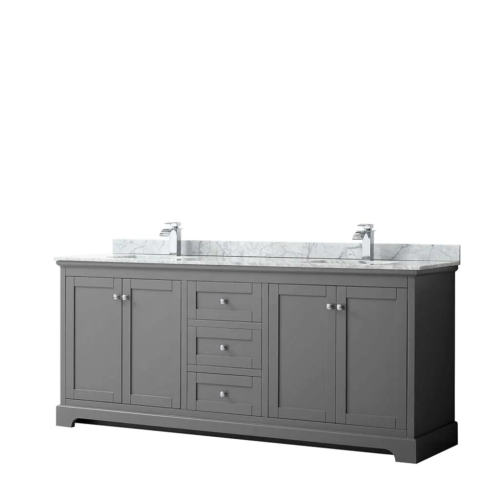 Avery 80 Inch Double Bathroom Vanity in Dark Gray