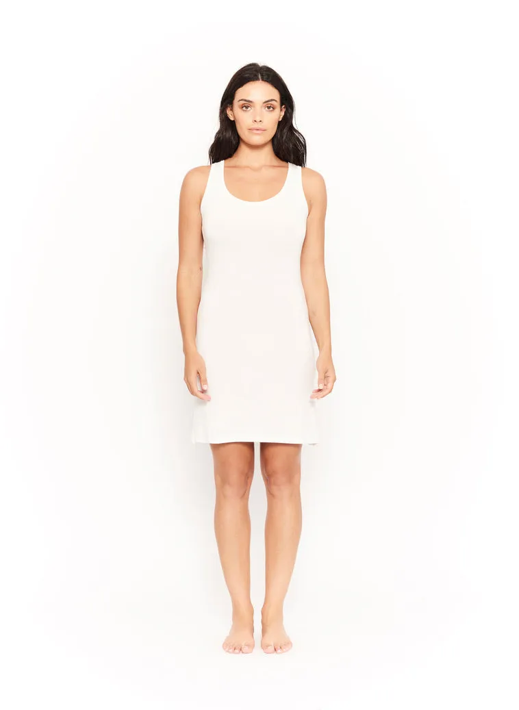 Bamboo Singlet Slip Dress - Cream