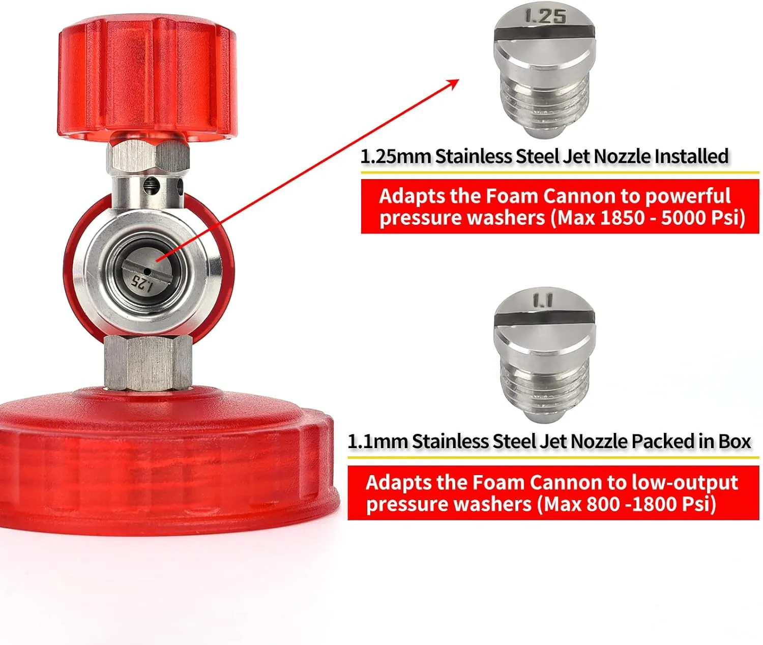 Bear Force Stainless Steel Foam Cannon Inlet - 1/4 Plug