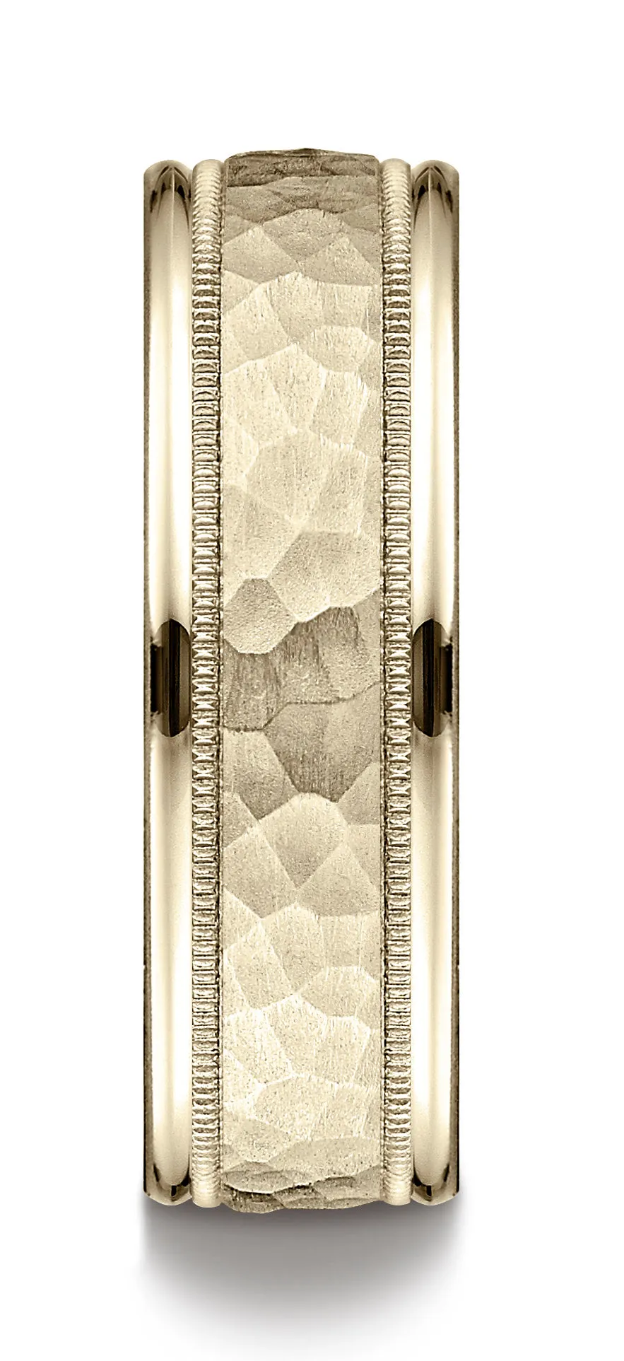 Benchmark 14k Yellow Gold 7mm Comfort-Fit High Polished Squared Edge Carved Design Band, (Sizes 6-13)