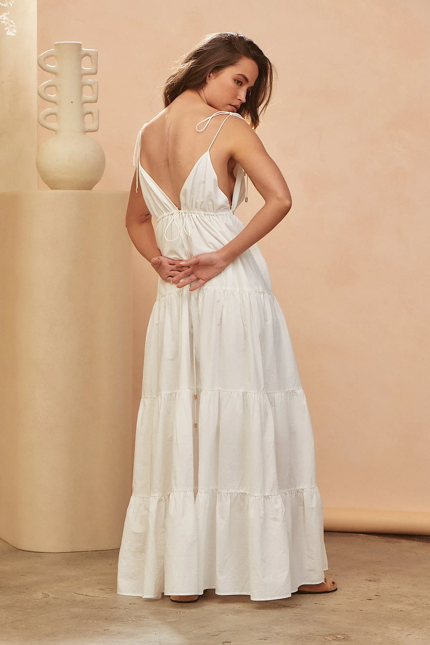 Benita Maxi - Cotton Candy White