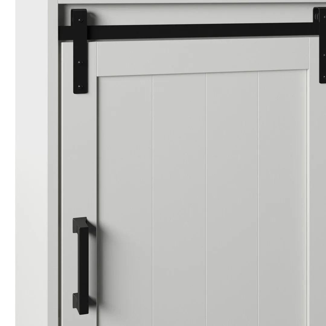 Braylen Sliding Barn Door 36" Single Bathroom Vanity Set Sand & Stable™ Base Finish: Ivory