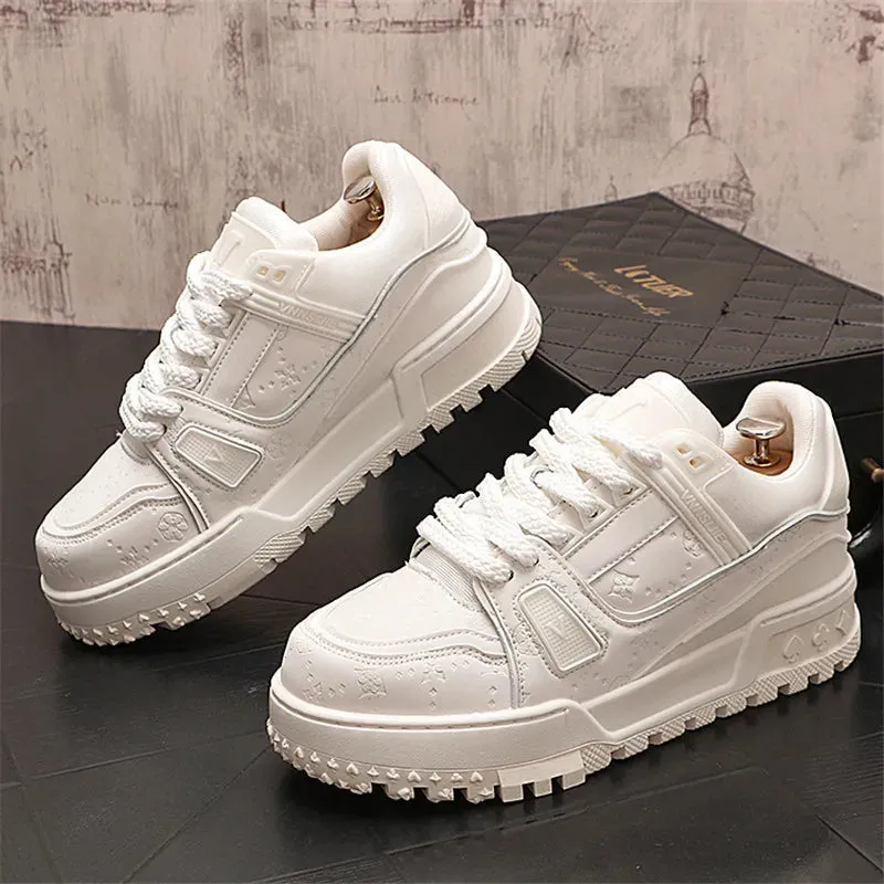 British Designer Wedding Party Shoes Autumn Fashion Casual Sneakers Round Toe Thick Bottom Walking Office Leisure Loafers T146