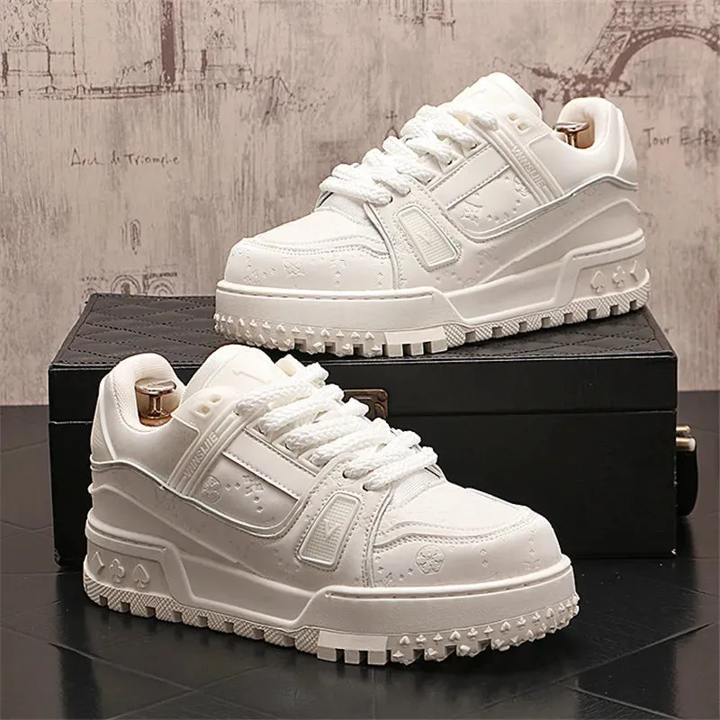 British Designer Wedding Party Shoes Autumn Fashion Casual Sneakers Round Toe Thick Bottom Walking Office Leisure Loafers T146