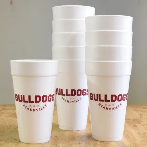 Bulldogs Foam Cups