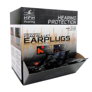 Bullhead Safety HP-F1 Uncorded Polyurethane, Disposable Foam Earplugs NRR (Noise Reduction Rating) 33 Decibels