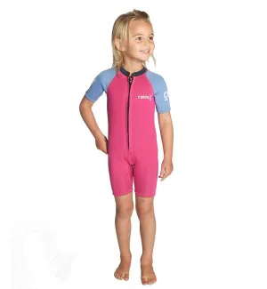 C Skins Baby C Kid Shortie Wetsuit - Magenta/Powder Blue/Slate