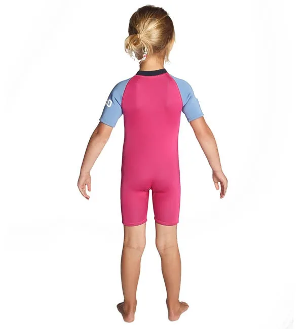 C Skins Baby C Kid Shortie Wetsuit - Magenta/Powder Blue/Slate
