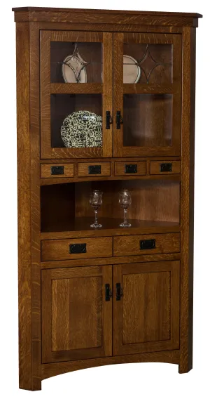Cape Cod- Amish Handcrafted Corner Dining Hutch