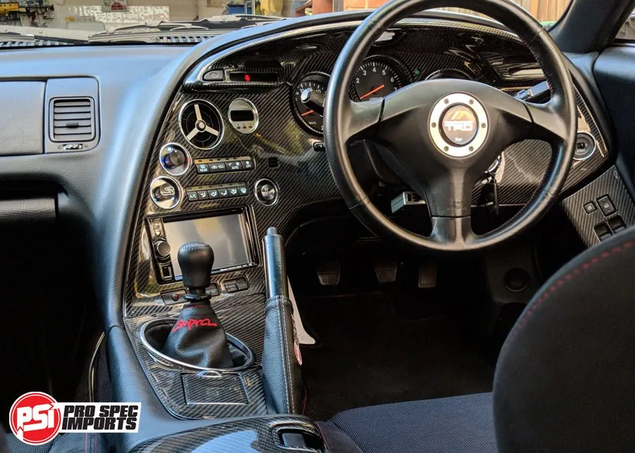 Carbon Fibre A80 (Mk4) Supra Gear Shifter Surround   Ash Tray Lid   Window Switch Cover 3pc Set