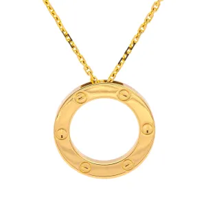 Cartier Love 18K Yellow Gold Pendant Necklace 18"Long w/papers