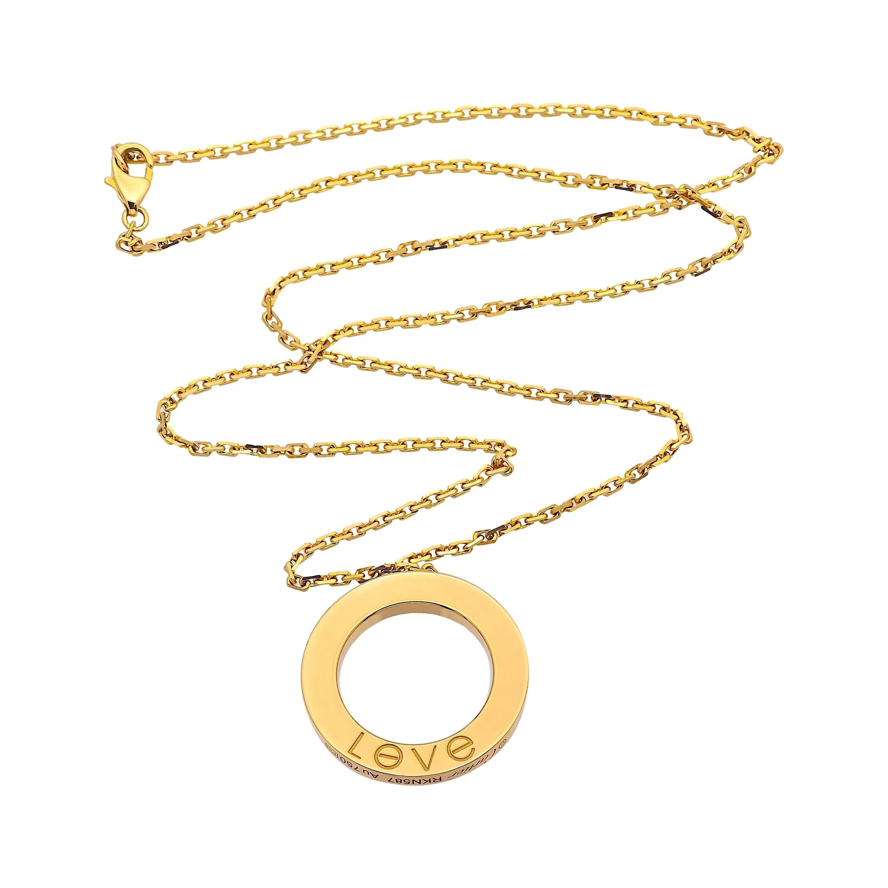 Cartier Love 18K Yellow Gold Pendant Necklace 18"Long w/papers