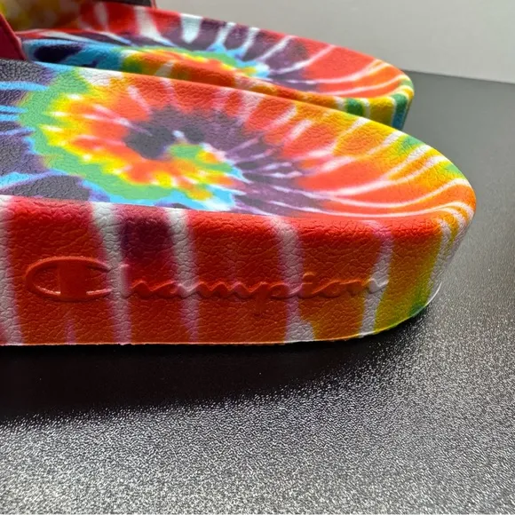 Champion Tie Dye Slides Size 6Y Womens 8