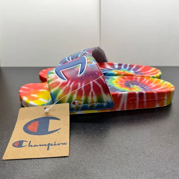Champion Tie Dye Slides Size 6Y Womens 8