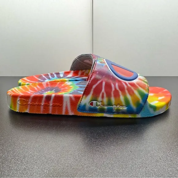 Champion Tie Dye Slides Size 6Y Womens 8