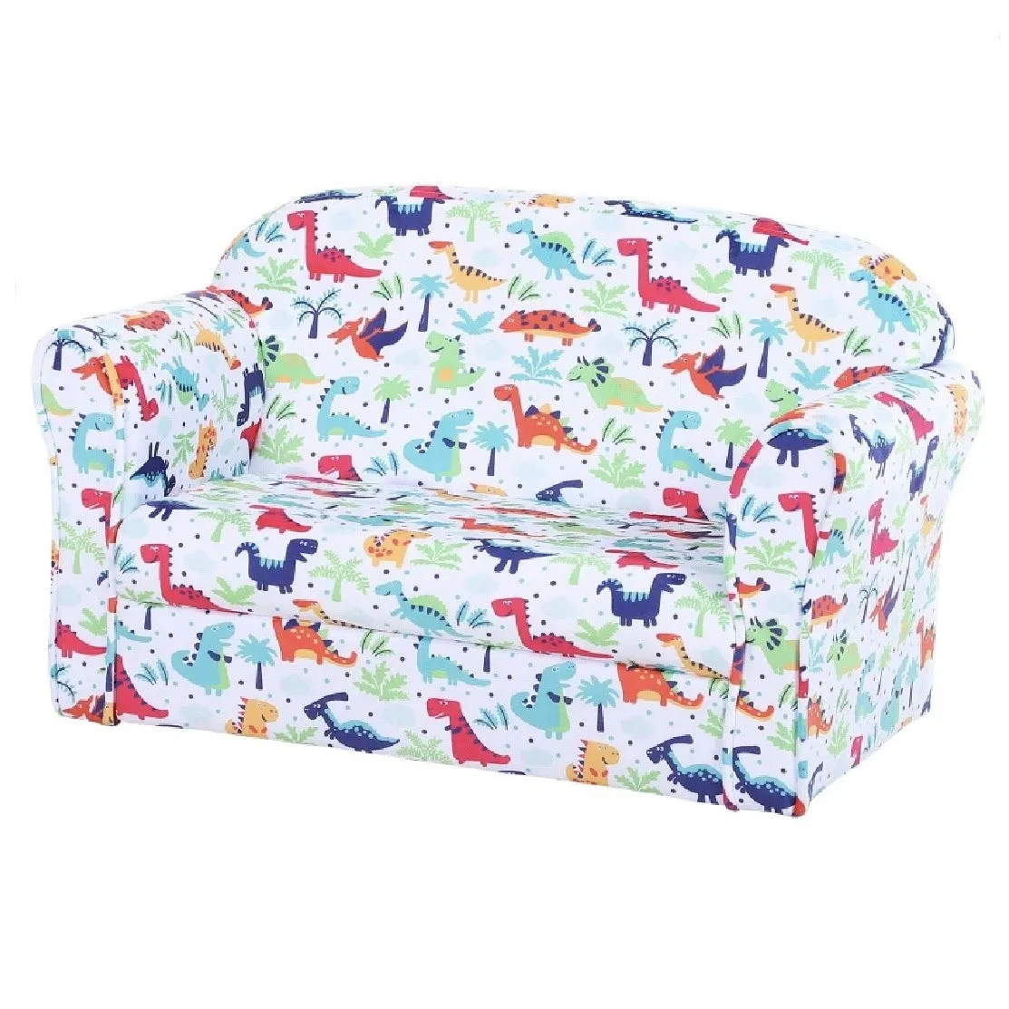 Children’s Dinosaur Design 2 Seater Sofa Chair | Multicoloured | 3-9 Years