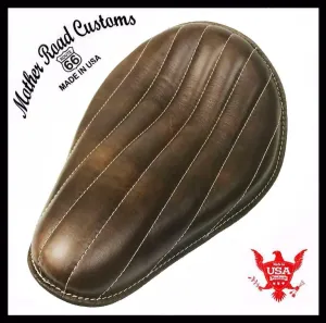 Chopper Harley Sportster Bobber Bates Seat  11x14 Brown Tuck Roll Leather