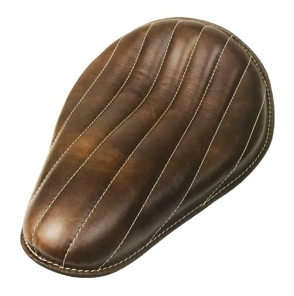 Chopper Harley Sportster Bobber Bates Seat  11x14 Brown Tuck Roll Leather