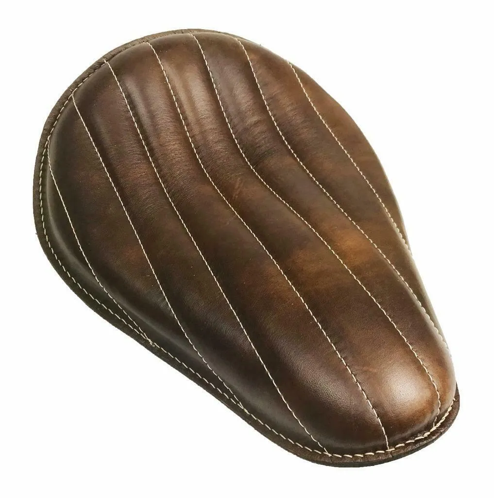 Chopper Harley Sportster Bobber Bates Seat  11x14 Brown Tuck Roll Leather