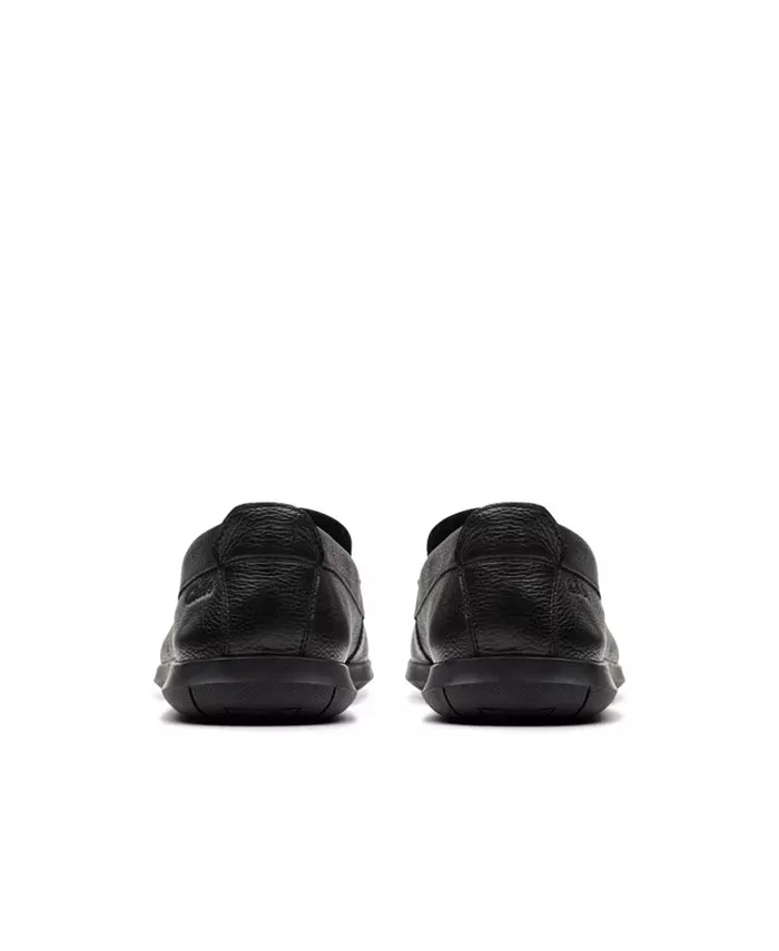 Clarks Men's Flexway Step Leather Slip Ons - Black