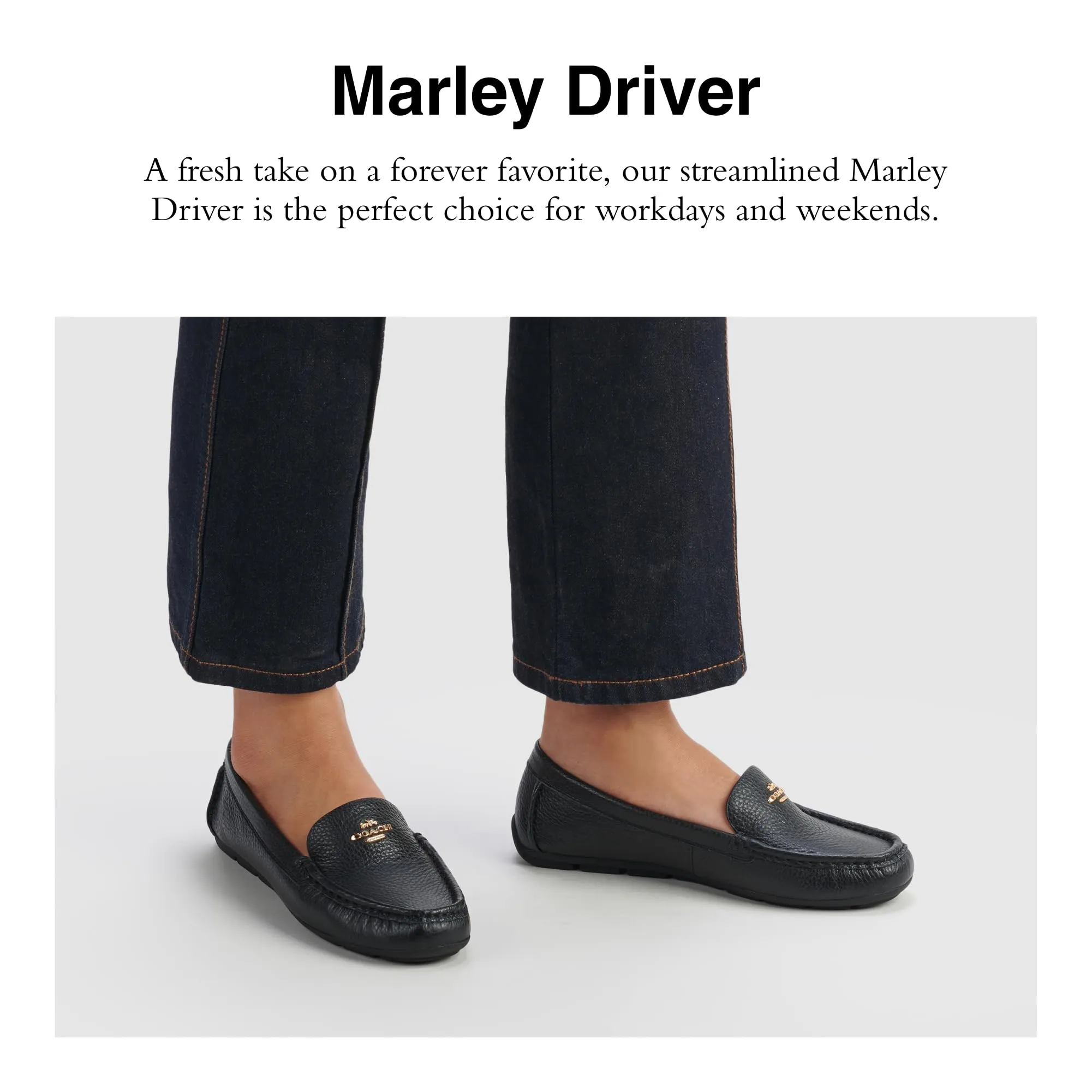 COACH Women's Flats Marley Driver, Color Black, Size 5.5