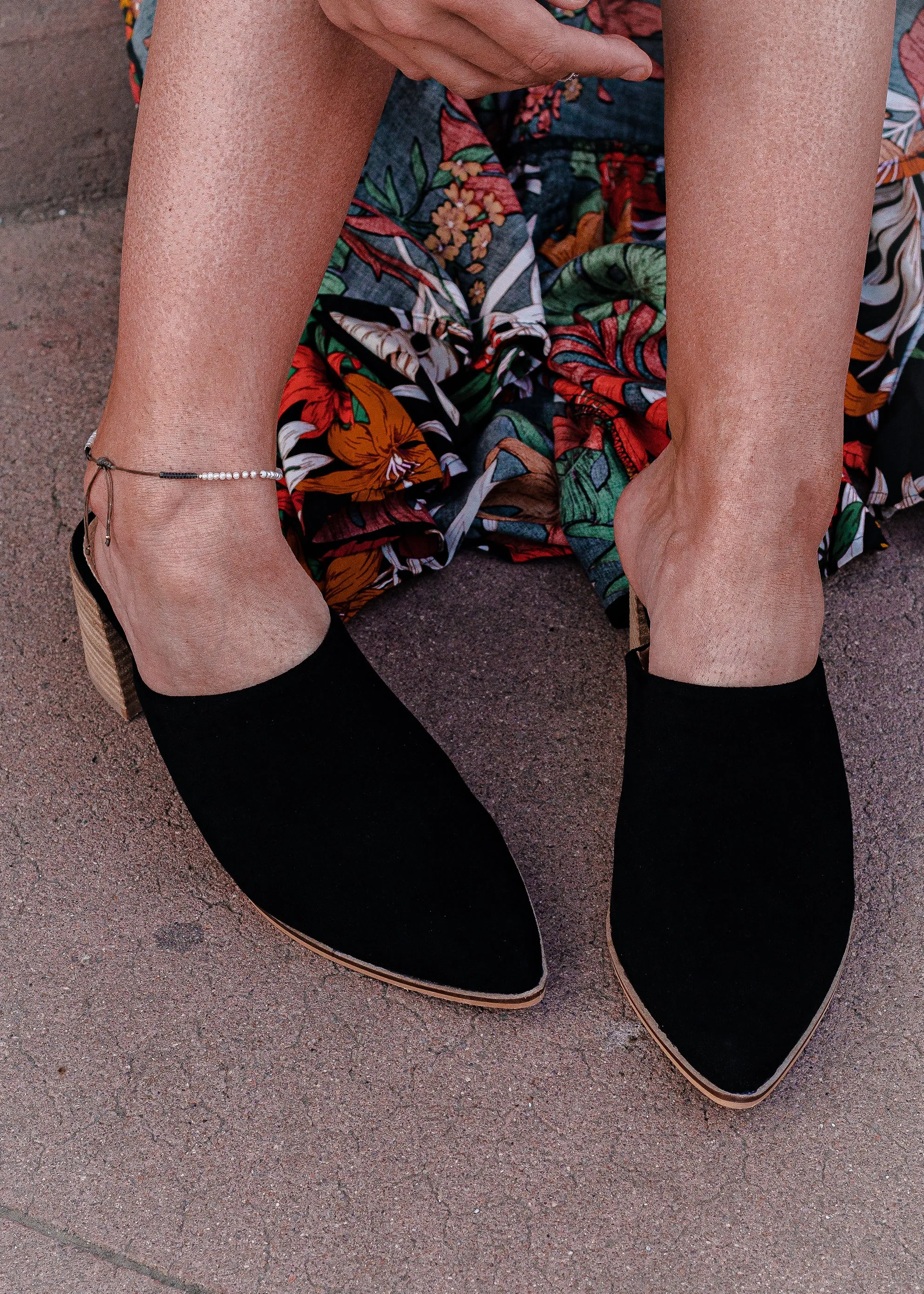 Comfort Calls Suede Heeled Mule