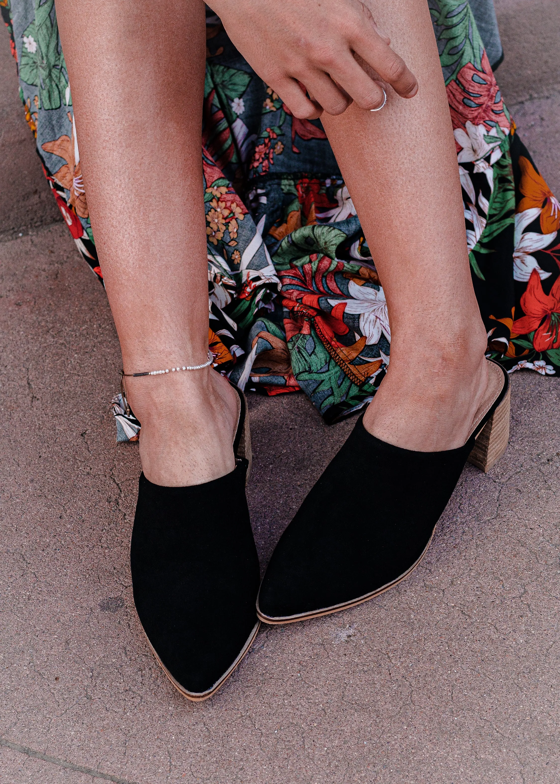 Comfort Calls Suede Heeled Mule
