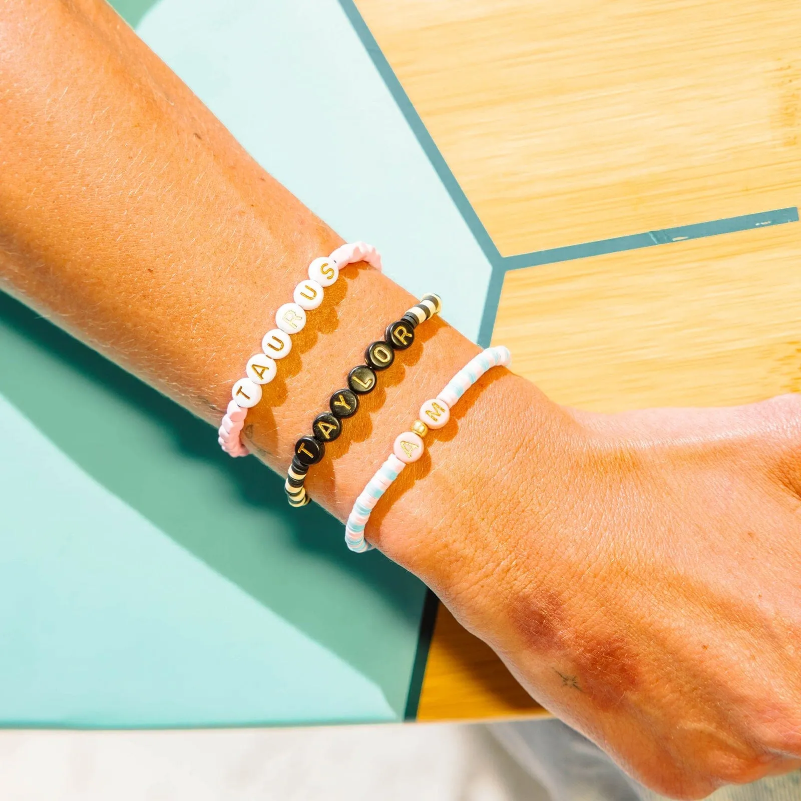 Cotton Candy Vinyl Disc Stretch Bracelet