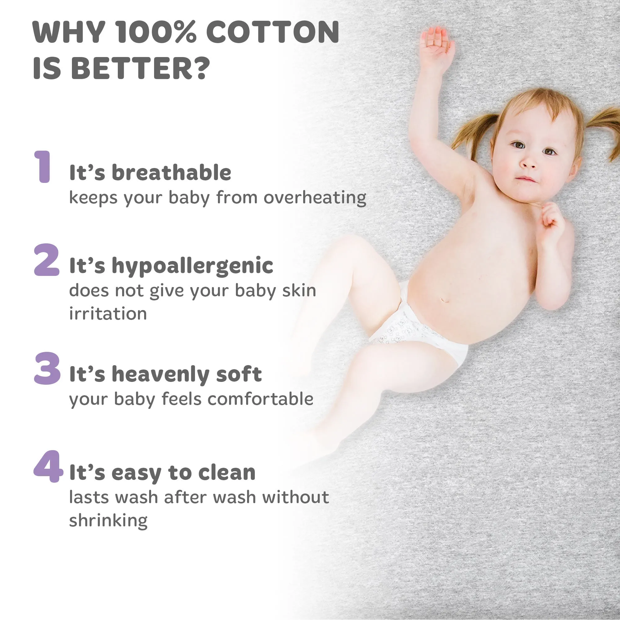 Cotton Jersey Fitted Playard Sheets – Heather Grey, Light