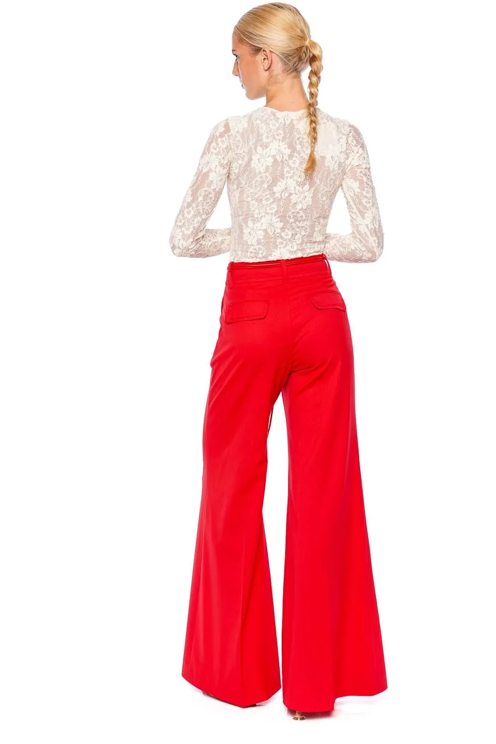 Cream Long Sleeve Lace Bodysuit