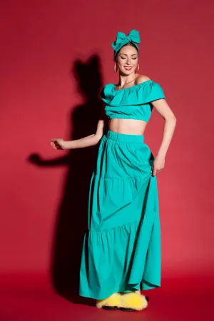 Crop Off Shoulder Top And Maxi Skirt Set, Gypsystyle skirt, Gypsystyle clothing, Off the shoulders top, Crop top, Loose Maxi