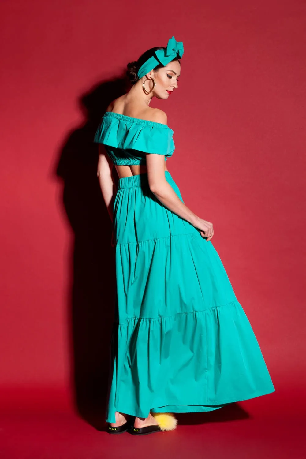 Crop Off Shoulder Top And Maxi Skirt Set, Gypsystyle skirt, Gypsystyle clothing, Off the shoulders top, Crop top, Loose Maxi