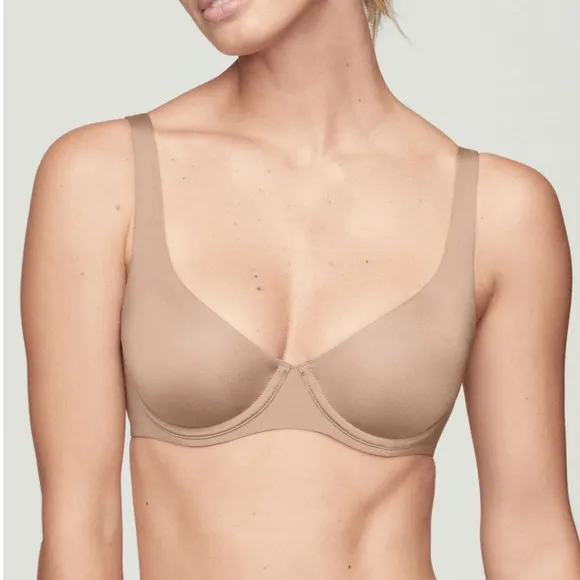 CUUP THE SCOOP BRA TAUPE 34B NWOT