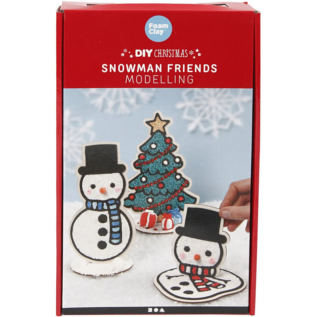 DIY Kit Wooden Figures Foam Clay Rhinestones Decoration Crafts - Polar