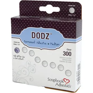 Dodz Adhesive Sticky 6mm Dots 300 Permanent Card Making Trasparent