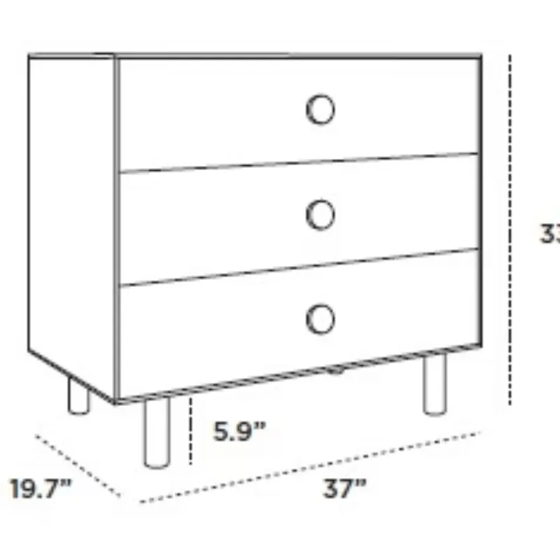 Dot 3 Drawer Dresser by Oeuf