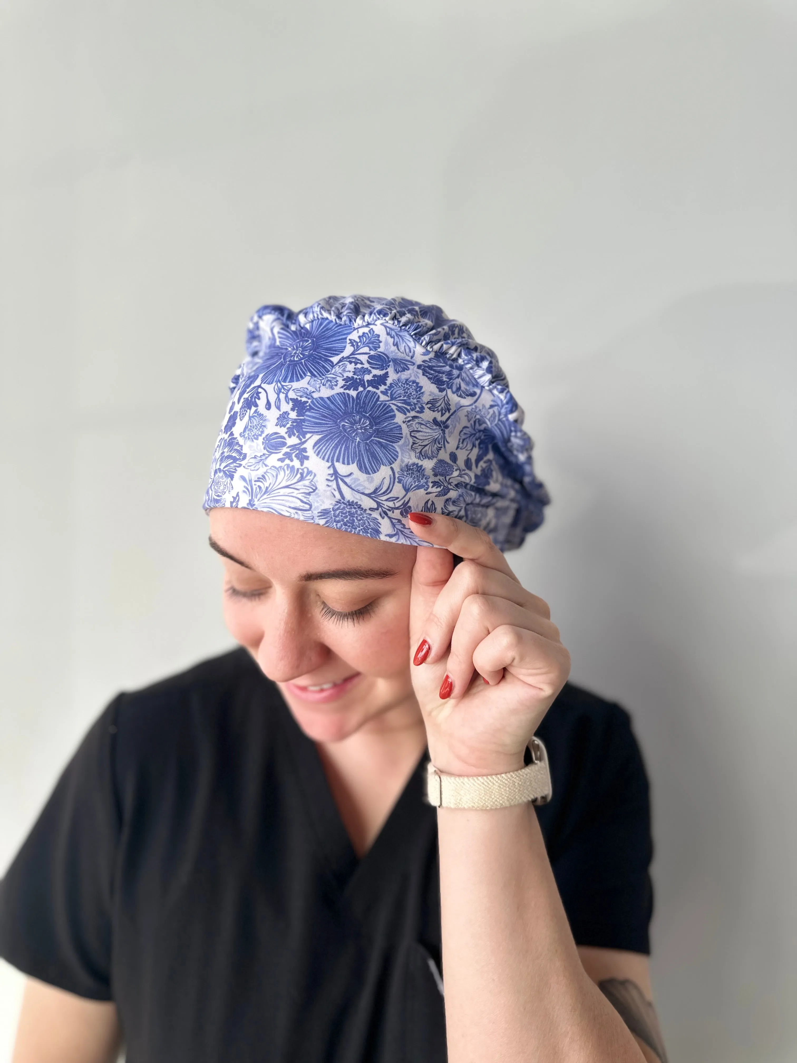 DuoStyle Scrub Hat - Blue Floral
