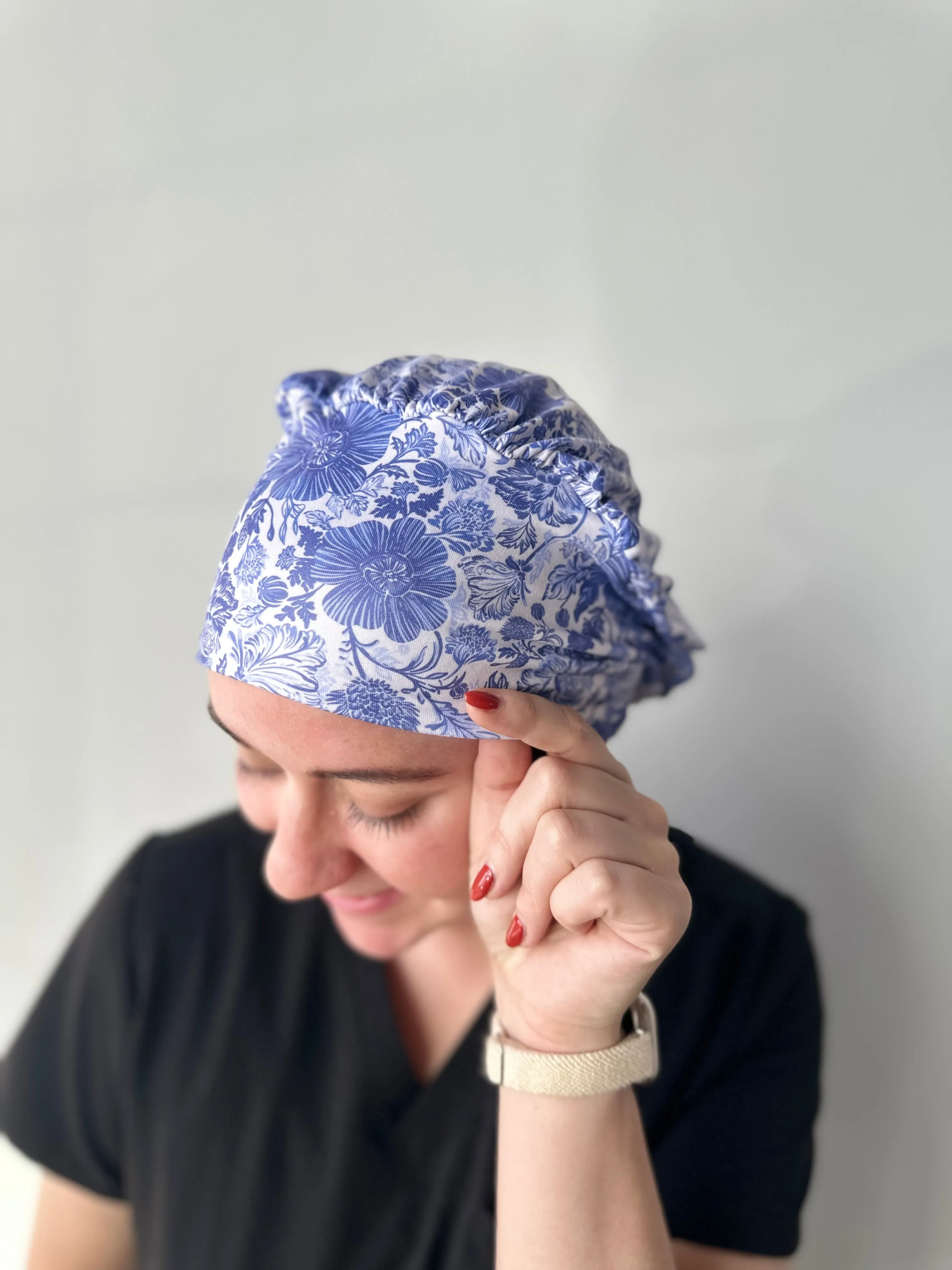 DuoStyle Scrub Hat - Blue Floral