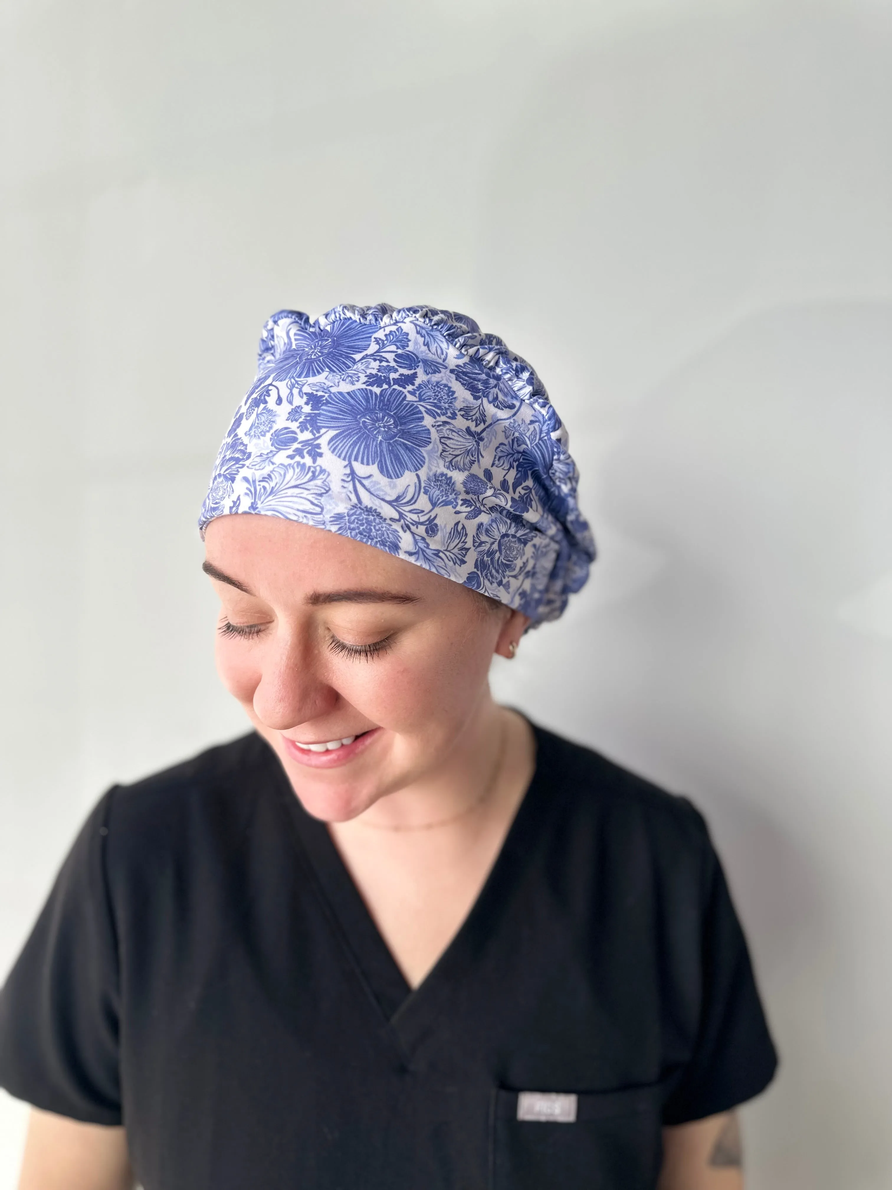 DuoStyle Scrub Hat - Blue Floral