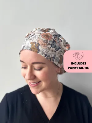 DuoStyle Scrub Hat - Butterfly Floral