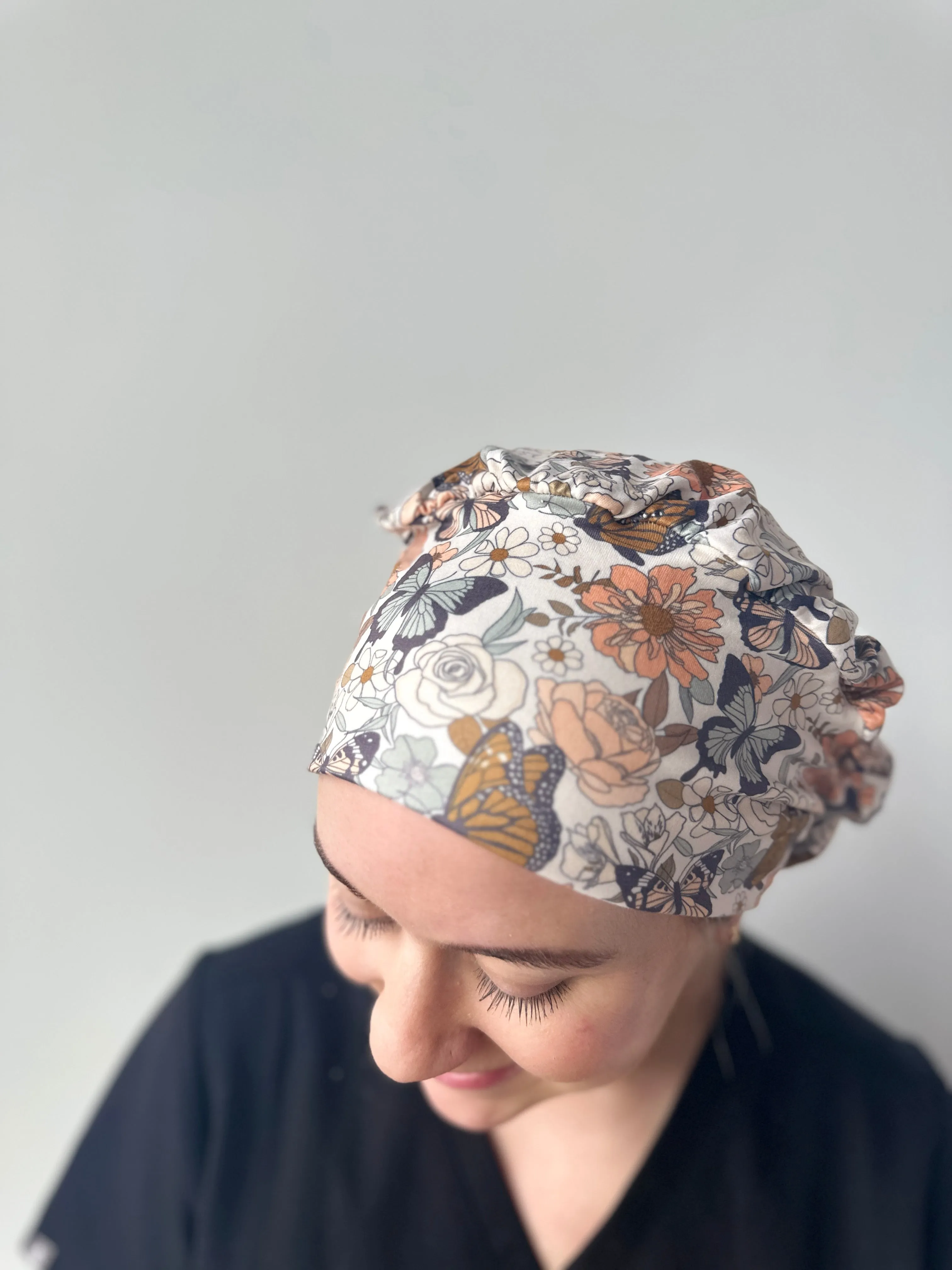 DuoStyle Scrub Hat - Butterfly Floral