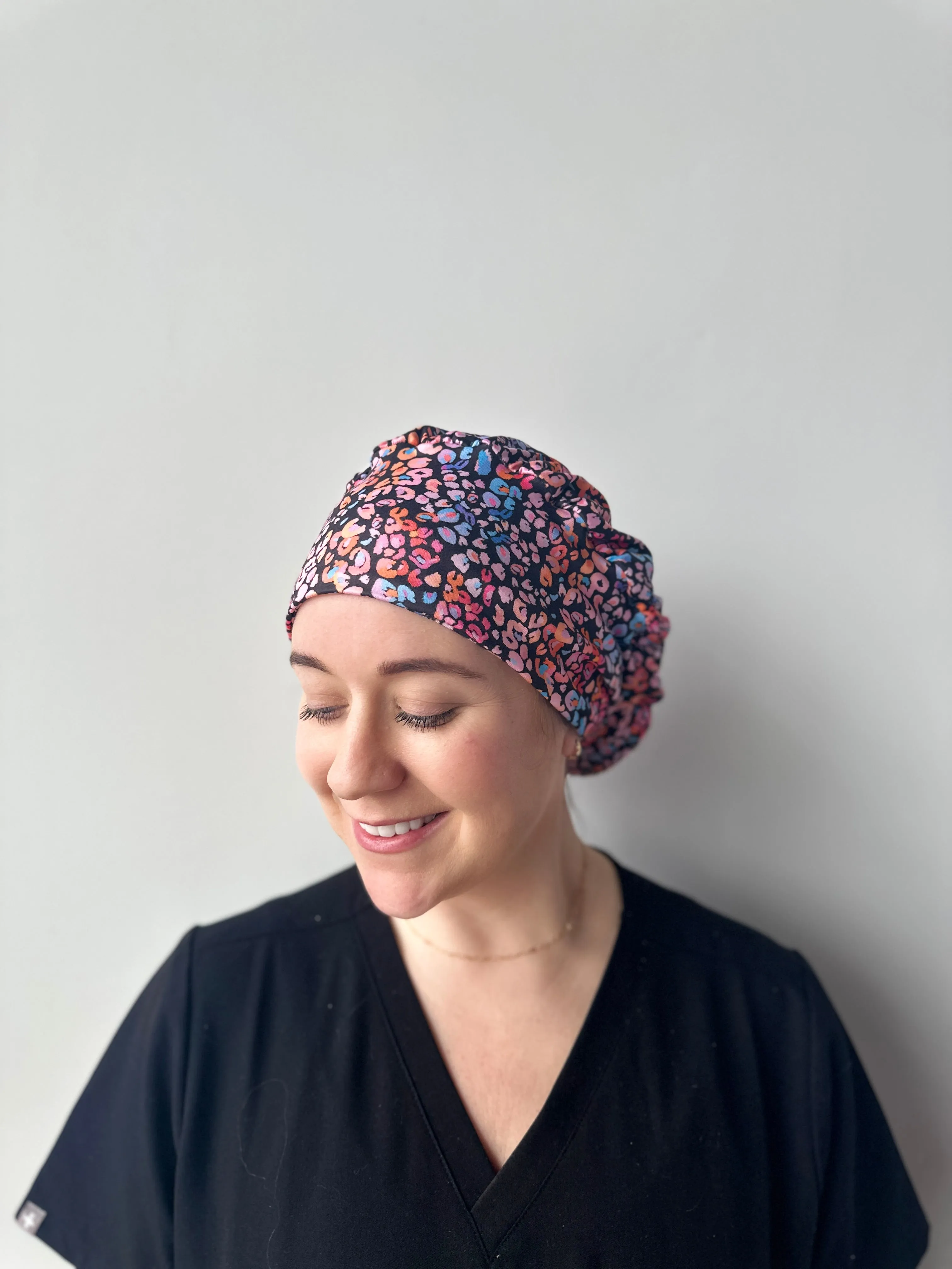 DuoStyle Scrub Hat - Colorful Cheetah