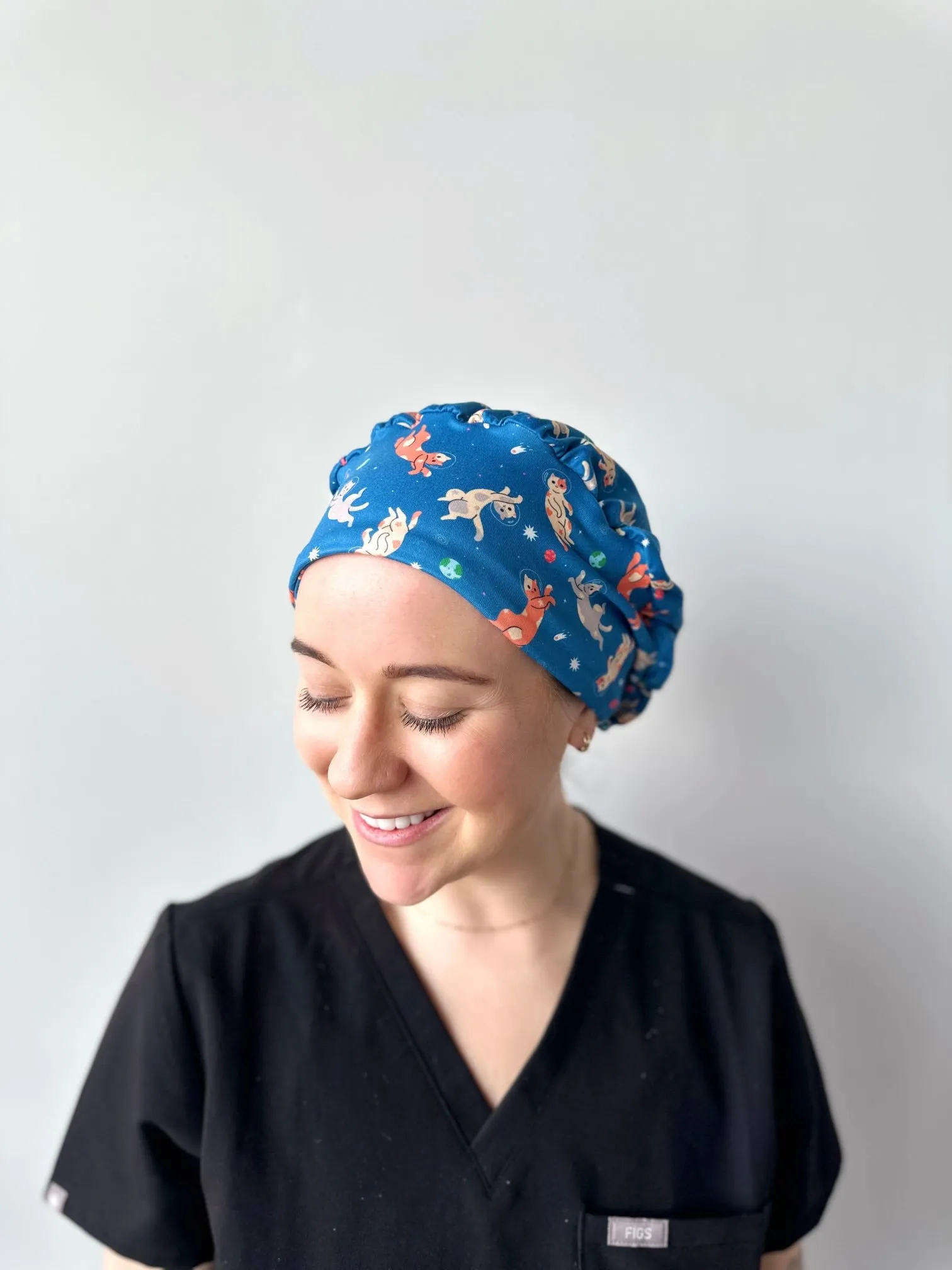 DuoStyle Scrub Hat - Space Kitties