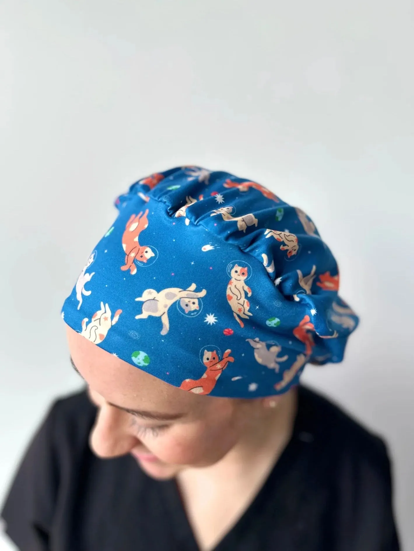 DuoStyle Scrub Hat - Space Kitties