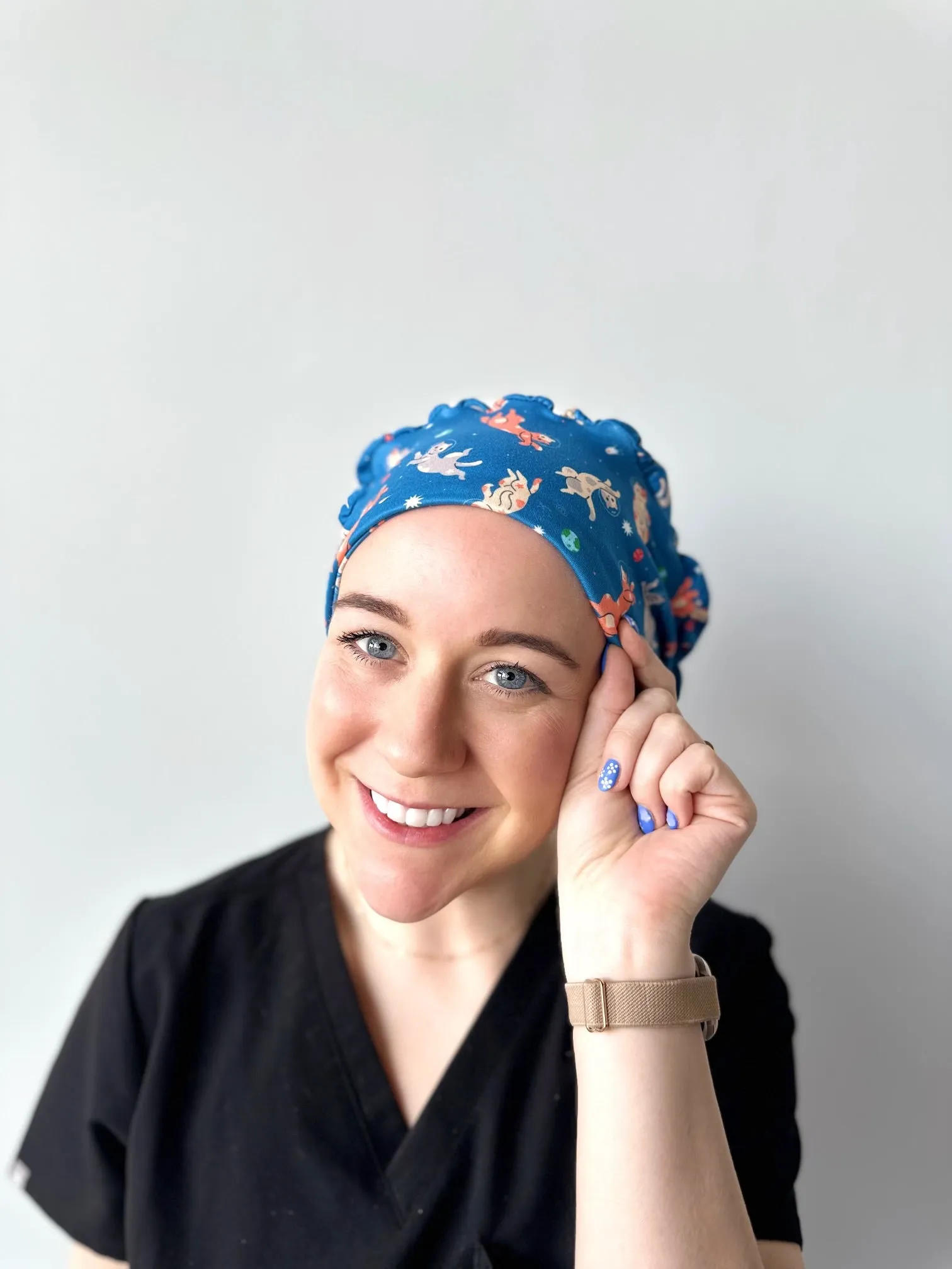 DuoStyle Scrub Hat - Space Kitties