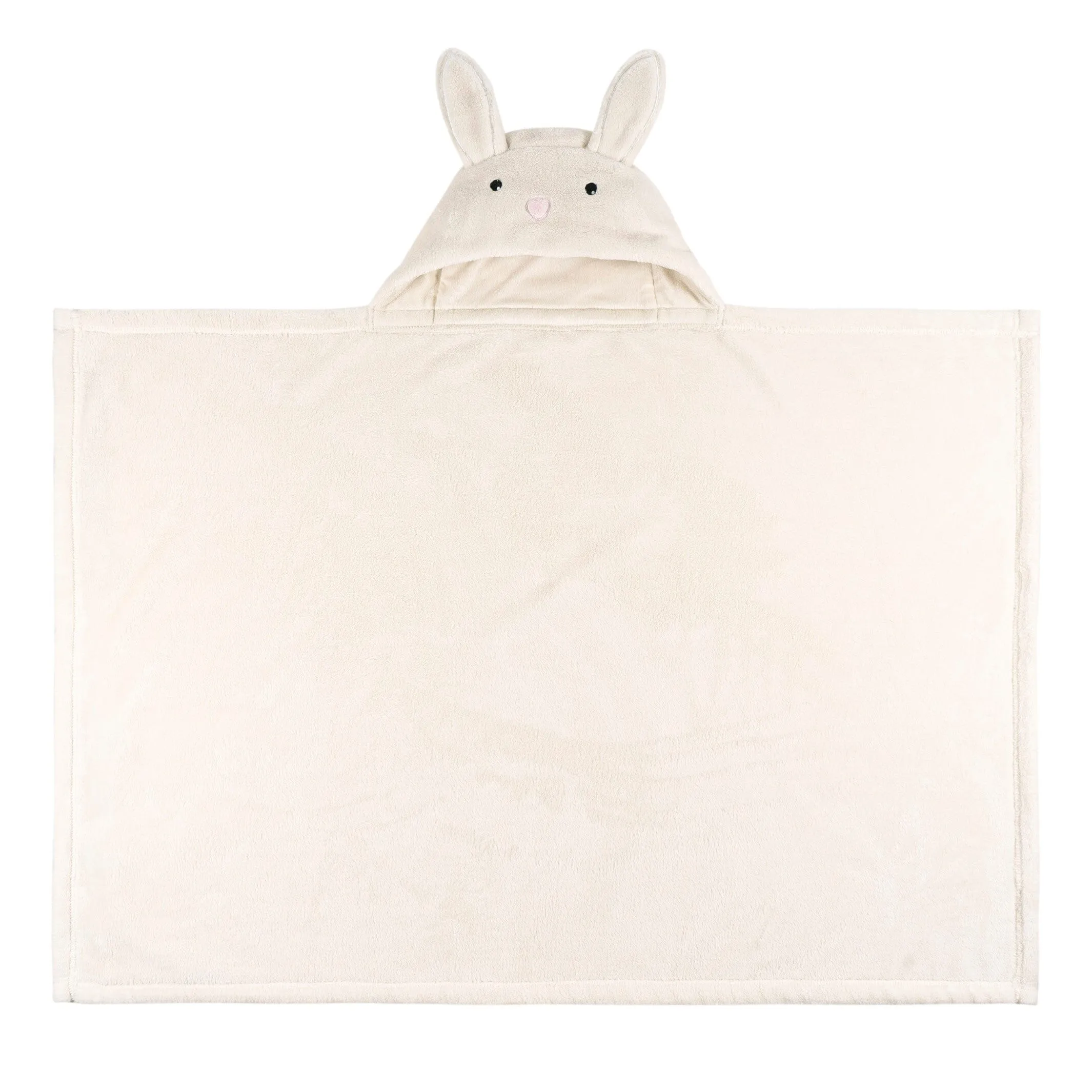Embroidered 2-Piece Bunny Hooded Wearable Blanket & Security Blanket Set