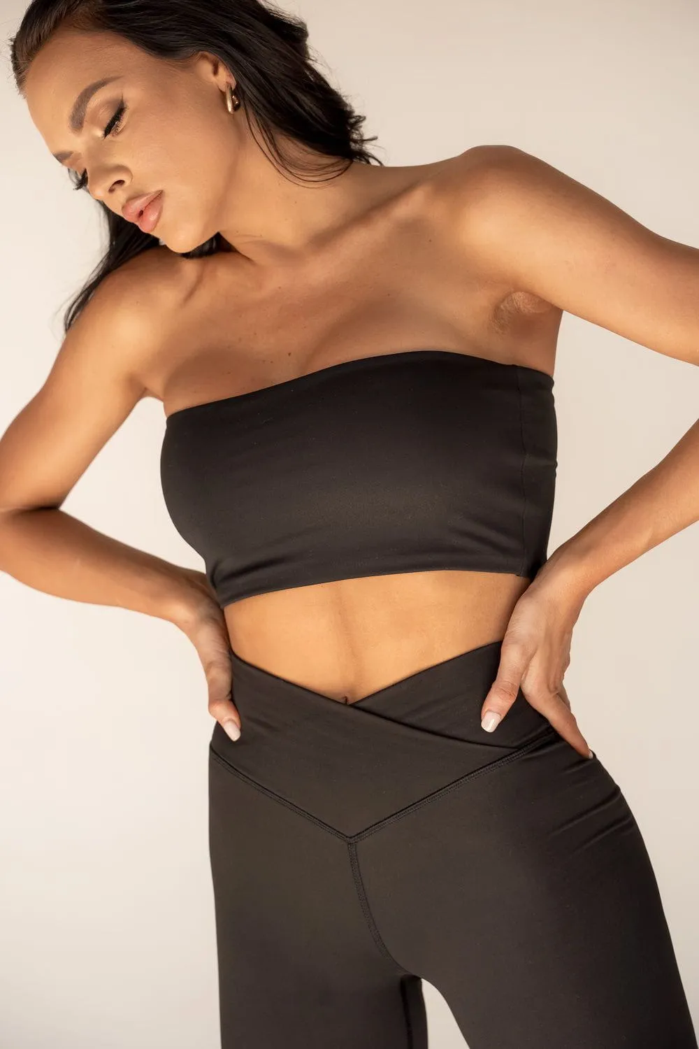 Everyday Bandeau Crop Top - Black